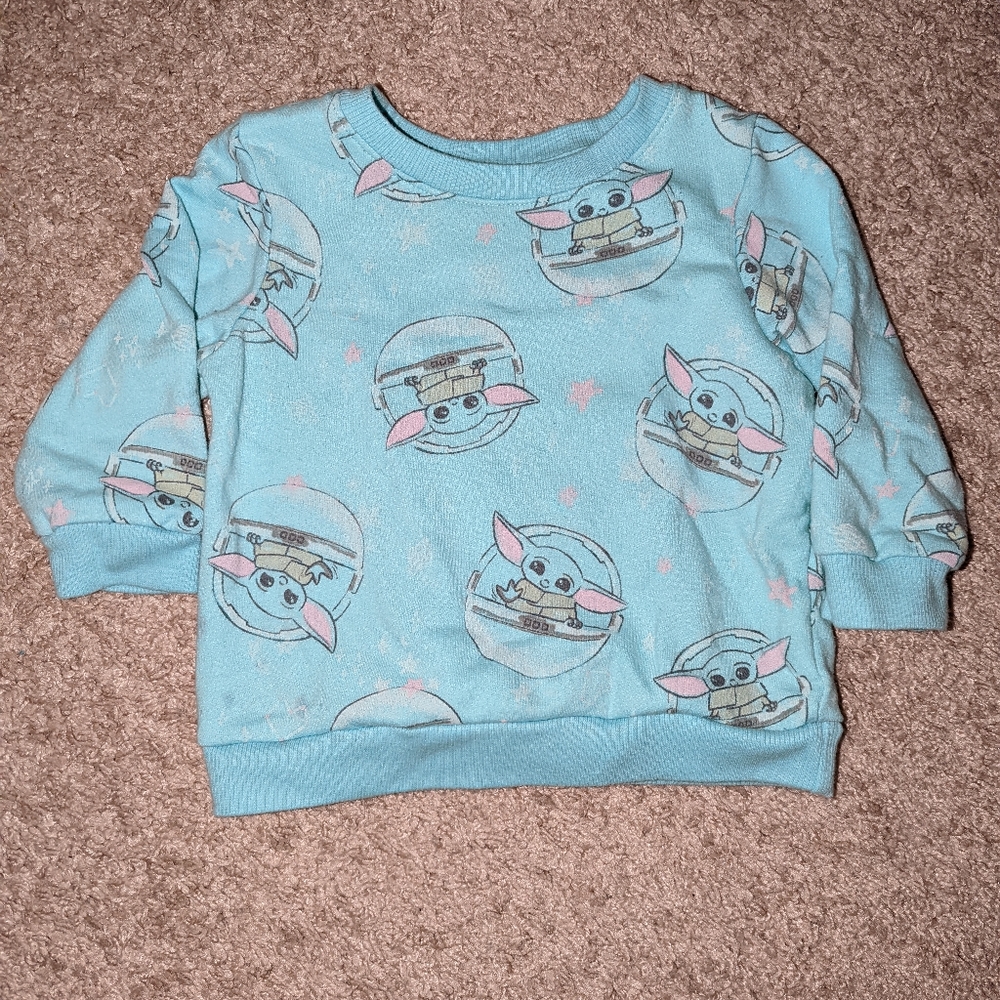 Baby Star Wars Grogu Fleece Pullover Sweatshirt - 18 months - used